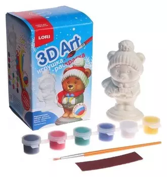 Игрушка-раскраска 3D Art. «Новогодний мишка»