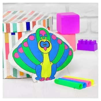 Игрушка-раскраска «Павлин» (Без маркеров) в пакете