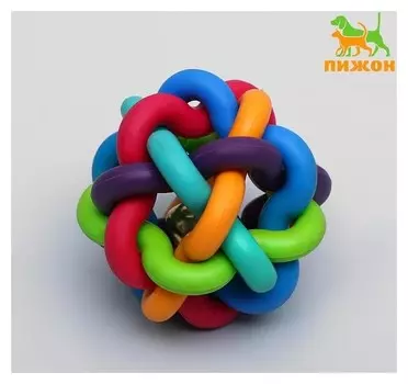 Игрушка резиновая "Молекула" с бубенчиком, 6 см