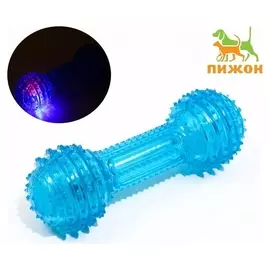 Игрушка светящаяся для собак "Круглая кость", Tpr, 15 см, голубая