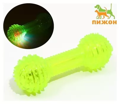 Игрушка светящаяся для собак "Круглая кость", Tpr, 15 см, жёлтая
