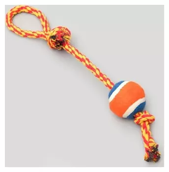 Игрушка тренировочная канатная с мячом, до 125 г, до 45 см