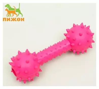 Игрушка жевательная "Грозная гантель", 15 см, розовая