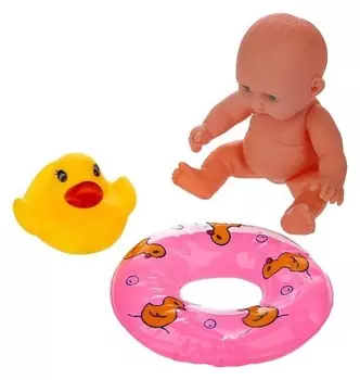 Игрушки для ванны Малыш и утёнок с кругом набор 3 шт
