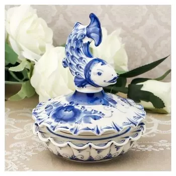 Икорница «Рыбка», гжель