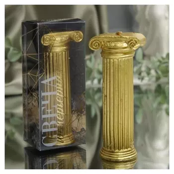 Интерьерная свеча «Колонна», золотая, 9,6 х 3,8 см