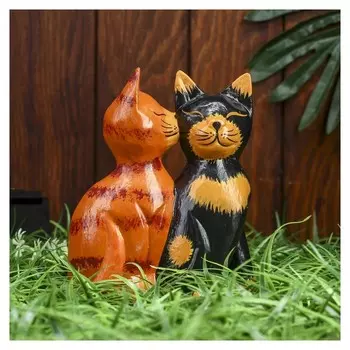 Интерьерный сувенир "Пара милых кошек" 15 см