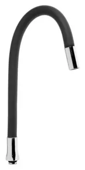 Излив для смесителя Zein, гибкий, силикон, нержавеющая сталь, 50 см, сетка пластик, черный