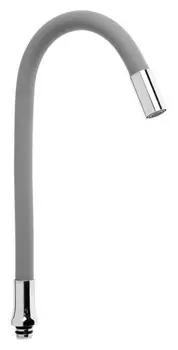 Излив для смесителя Zein, гибкий, силикон, нержавеющая сталь, 50 см, сетка пластик, серый