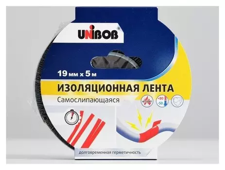 Изолента Unibob самослипающаяся 19мм х 5м черная