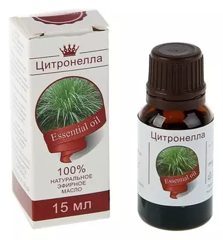 Эфирное масло "Цитронелла" 15 мл, флакон-капельница, аннотация
