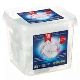 Экологичные таблетки для посудомоечных машин Techpoint, бесфосфатные, 30 шт. по 20 г