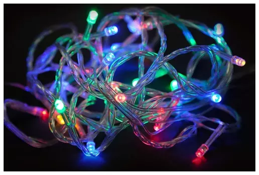 Электрическая гирлянда светодиодная мини многоцветная 100 лампочек,10 м