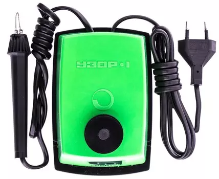 Электроприбор для выжигания по дереву "Узор 1" с подставкой, запасная игла, 5 проекций