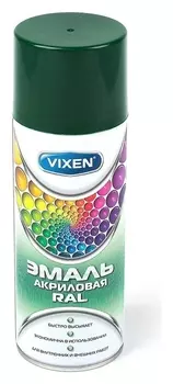 Эмаль акриловая Vixen, зеленый мох, RAL 6005, аэрозоль 520 мл