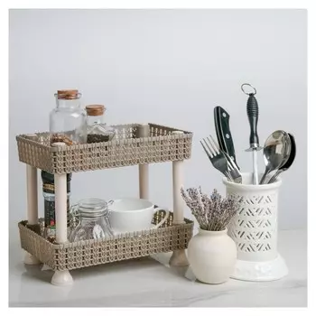 Этажерка настольная 2-х секционная «Плетение»