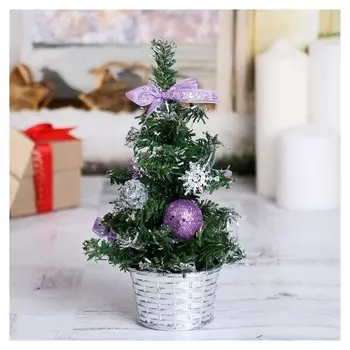 Ёлка декор 20 см фиолет шары