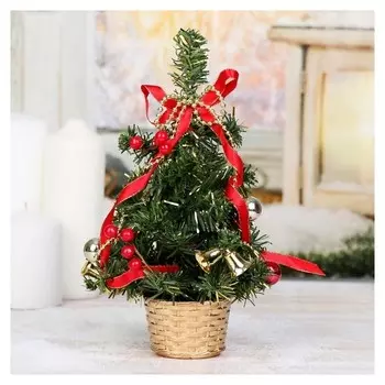 Ёлка декор 25*15 см ягодки, шарики, бусы