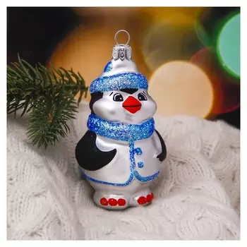 Ёлочная игрушка ручной работы "Пингвин" 8 см