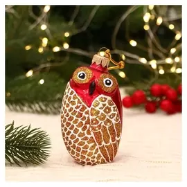 Ёлочная игрушка "Совушка" ручная роспись, 11 см