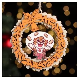 Ёлочное украшение "Денежный тигрёнок", оранжевый блеск
