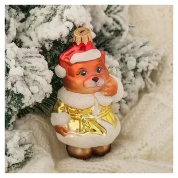 Ёлочное украшение "Кот в шубе" 12 см