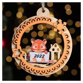 Ёлочное украшение "Волшебный тигрёнок", оранжевый блеск