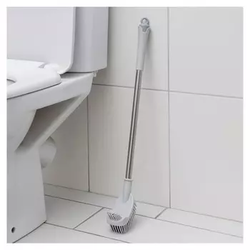 Ёрш для унитаза доляна, силиконовый, 10×6×58 см, цвет серый