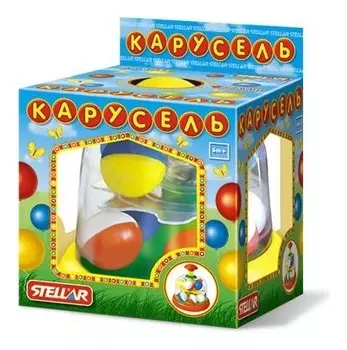 Юла карусель с шариками цвет жёлтый