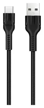 Кабель Hoco U31, Type-c - Usb, 3 А, 1 м, нейлоновая оплетка, черный