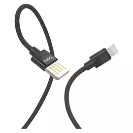Кабель Hoco U55, USB - Lightning, 2.4a, 1.2 м, нейлон, чёрный