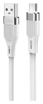 Кабель Hoco U72, Microusb - Usb, 2.4 А, плоский, 1.2 м, белый