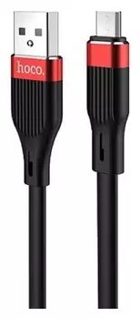 Кабель Hoco U72, Microusb - Usb, 2.4 А, плоский, 1.2 м, черный