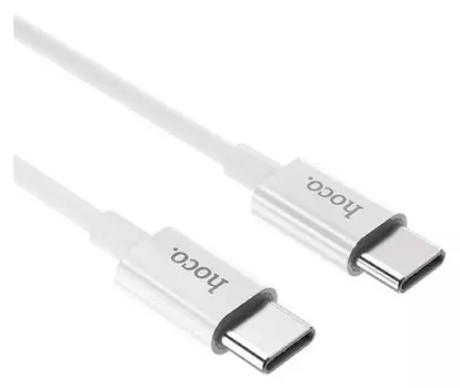 Кабель Hoco X23, Type-c - Type-c, 3 А, 1 м, TPE оплетка, белый