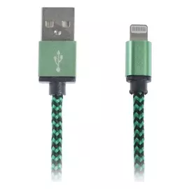 Кабель Luazon, Lightning - Usb, 1 А, 1 м, оплётка нейлон, зелёный
