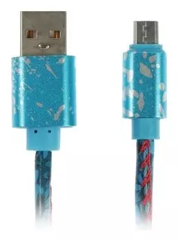 Кабель Luazon, Microusb - Usb, 2.4 A, 1 м, оплётка экокожа