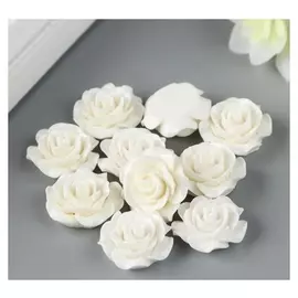 Кабошон "Роза", белый