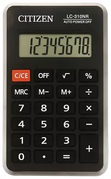 Калькулятор карманный Citizen Lc310nr (114х69 мм), 8 разрядов, питание от батарейки