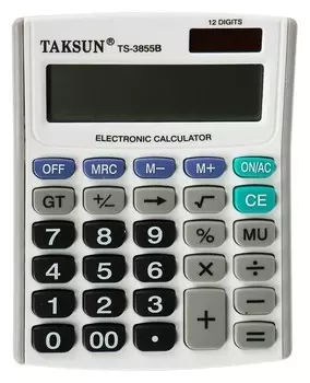Калькулятор настольный, 12-разрядный, 3855B, двойное питание