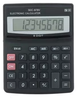 Калькулятор настольный, 8-разрядный, SDC-878V, двойное питание