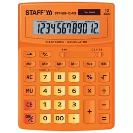 Калькулятор настольный Staff Stf-888-12-rg (200х150 мм) 12 разрядов, двойное питание, оранжевый