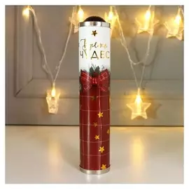 Калейдоскоп "Красная клетка и еловая гирлянда - время чудес" 19х4х4 см