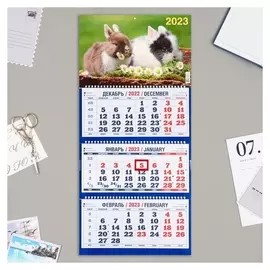 Календарь квартальный, трио "Символ года - 17" 2023 год, 31х69см