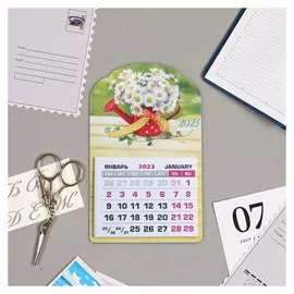 Календарь на магните "Букет цветов" 9,5х145 мм