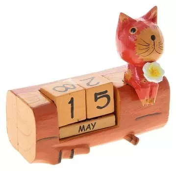 Календарь настольный "Киса с цветком"