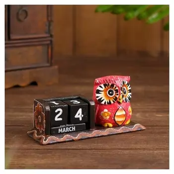 Календарь настольный "Розовая сова" 15х6х7 см