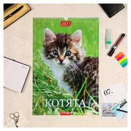 Календарь перекидной на ригеле "Котята" 2023 год, 320х480 мм