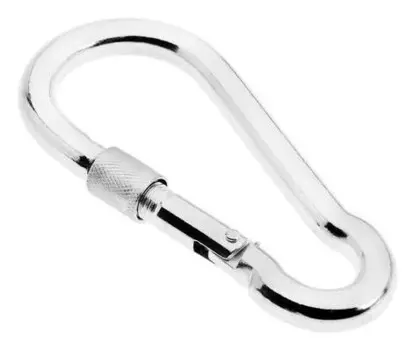 Карабин монтажный с фиксатором Tundra Krep, DIN 5299d, 12х140 мм, оцинкованный