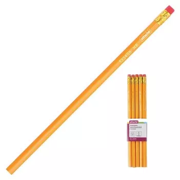 Карандаш чернографитный Attache HB с ластиком