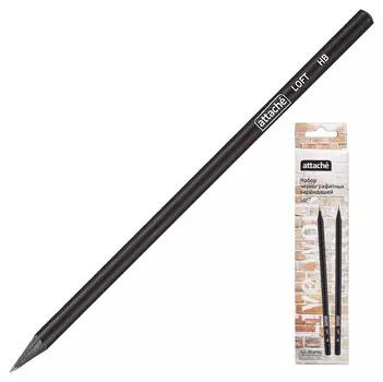 Карандаш чернографитный Attache Loft HB дерев., б/ласт, кругл., 6шт/уп.